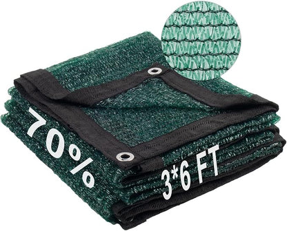 LOVE STORY 3x6FT 70% Dark Green Shade Cloth Sun Shade Net with Grommets Sunblock Net Mesh Tarp for Garden,Plants Cover,Greenhouse and Patio