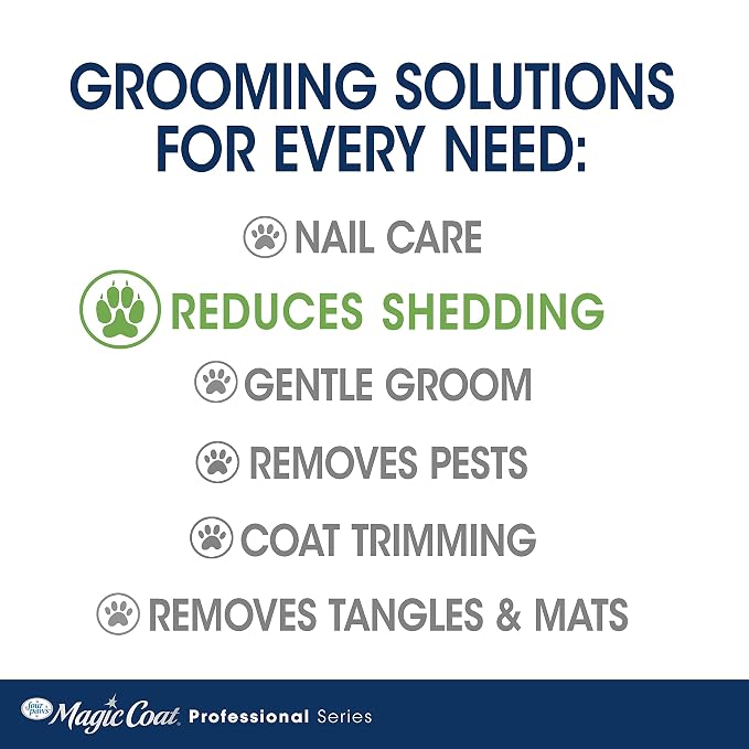 Four Paws Magic Coat Professional Series Grooming Essentials - Trimmers, Nail Clippers, and Brushes for Pets | Cat de-shedding brush, removes loose hair, smoothes coat, designed with a curved head, ergonomic handle
