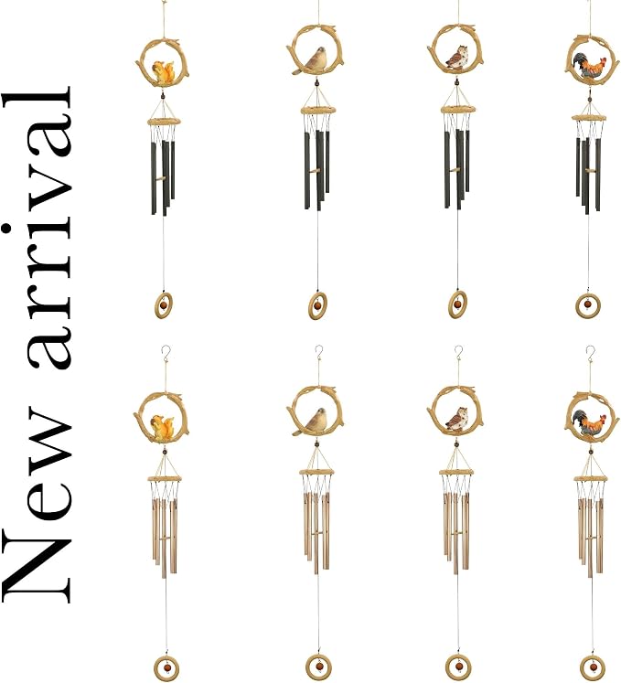 Classic Black Wind Chimes for Outside Soothing Melodic Wind Chime 26" to Create a Zen Atmosphere. Sympathy/Memorial Gift, Indoor Outdoor Garden Patio Decoration