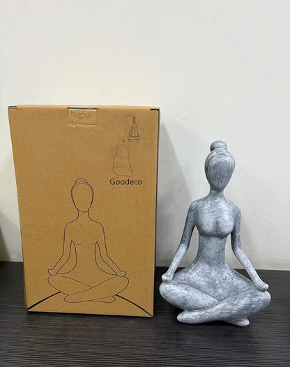 Goodeco Zen Lady Garden Outdoor Statue | 11.4inches resin collectible figurines for home decor accents & shelf decoration, great gift ideas