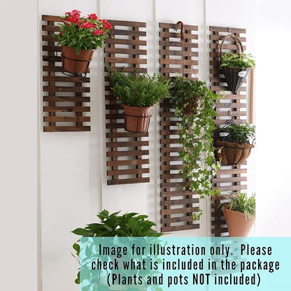 ShopLaLa Wall Planter for Climbing Plants Outdoor (150cm) Hanging Planters | Wooden Living Vertical Garden Outdoor Indoor Plant Stand Large Tall Long Ladder Vinyl Plant Hanger for Hanging Flower Pots