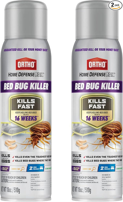 Ortho Home Defense Max Bed Bug Killer - Also Kills Fleas & Brown Dog Ticks, Spot Treatment, 18 oz. (2-Pack)