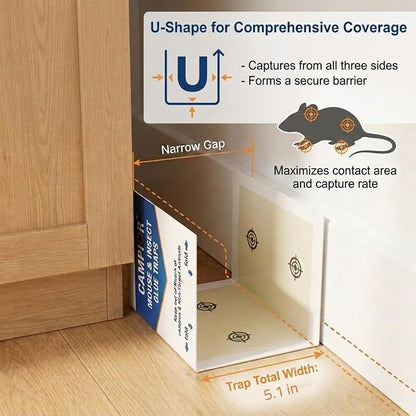 Campior Glue Traps [36 Pack] Pre-Baited Mouse Traps - Ultra-Adhesive Glue Boards for Rodents/Mice, Rats/Snakes/Lizards/Insects - Safe Non-Toxic Sticky Mouse Traps Indoors for Home Office, Garage.