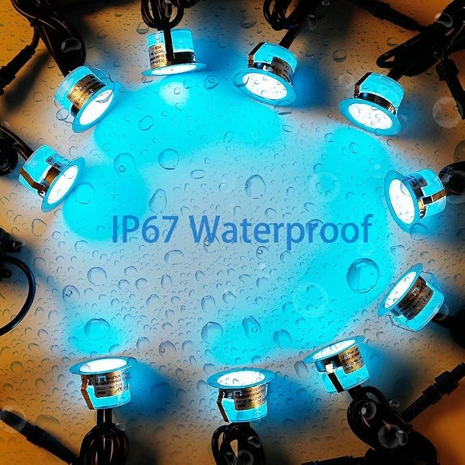 20 Pack 1.22 Inch Smart LED Deck Lights, Low Voltage RGB Outdoor Lighting | Recessed 12V IP67 Waterproof, APP Control, Compatible with Alexa & Google Home, for Patio Stair Steps Landscape Decor