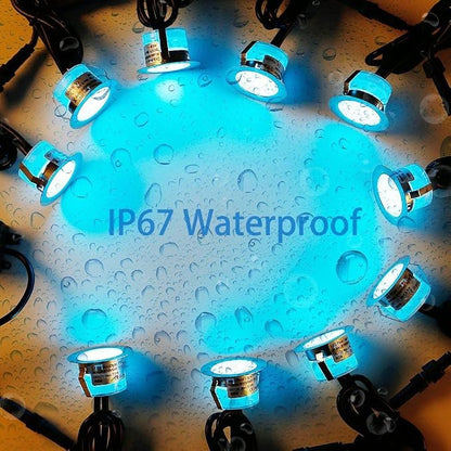 20 Pack 1.22 Inch Smart LED Deck Lights, Low Voltage RGB Outdoor Lighting | Recessed 12V IP67 Waterproof, APP Control, Compatible with Alexa & Google Home, for Patio Stair Steps Landscape Decor