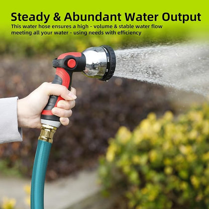 Worth Leader Short Garden Hose 3/4 in. x 10 ft. -Heavy Duty,Durable,Lightweight,Male to Female Fittings -No Kink Leakproof PVC Flexible Water Pipe -Brass Aluminum Ends for Household & Commercial-Green