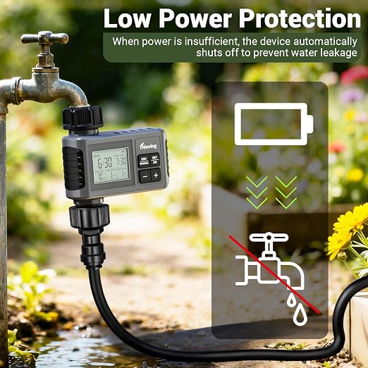 360° Adjustable Drip Irrigation System - 100 FT Automatic Garden Watering System with 32 Nozzles & Water Timer, Raised Bed Sprinkler System, Garden Mister for Yard, Lawn, Plants, 5/16" Tubing