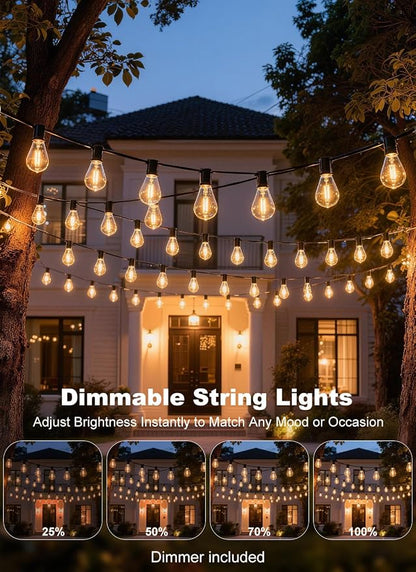 100FT Outdoor String Lights Waterproof, 36+1 Shatterproof S11 LED Bulbs, Extra Long Patio Lights for Outside, Bistro Cafe Decor, Backyard Garden Hanging Lights, Outside Fence Light String