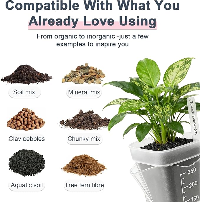 15 Pack 2.5" Self Watering Pots for Indoor Plants,Small Clear Plastic Planters with Water Level Indicator & Drainage Holes for Alocasia Propagation, African Violets, Seedlings, Cuttings and Succulents