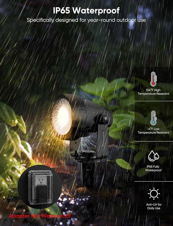 APPECK Landscape Lighting, RGBW Low Voltage Landscape Lights with APP Control, IP65 Waterproof Outdoor Spot Lights, Color Changing Spotlights for Yard, Garden,Trees, Patio & Holiday Decor, 6 Pack