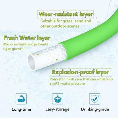 Cupohus Heavy Duty RV Water Hose 25FT, 5/8" Extra Thick Wall Drinking Water Hose, Crush Proof & Abrasion Resistant, Kink Free Hot & Cold Weather with Storage Bag for Camper Marine