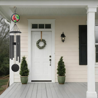 50" Cardinal Wind Chimes for Outside,Cardinal Gifts,with 6 Thick Aluminum Tubes, Soothing Deep Tone Suitable for Garden Decoration, Sympathy Gifts to Comfort Grief and Honor Loved Ones