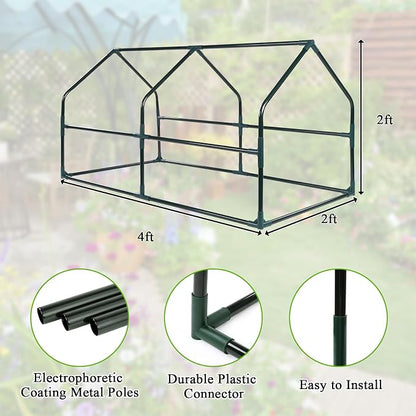 U'Artlines Portable Mini Greenhouse Small Green House with Waterproof Pad and Plant Label 47x24x24 Inch Plant Cover Tent for Garden Small Plants Indoor Outdoor, Green PE