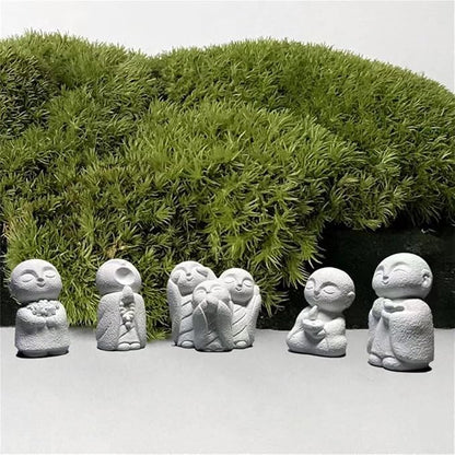 livelyfish Japanese Monk Statue Praying Zen Sandstone Mini Buddha Statues Asian Garden Sculptures for Wealth Good Luck Feng Shui Home Decor, J