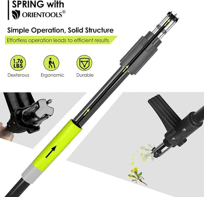 ORIENTOOLS Weed Puller Stand Up Weeder Hand Tool with 3 Claws for Dandelion, Steel Twist Hand Weed Root Pulling Tool Grabber and Picker, 38" Long Handle Lawn Easy Root Remover Garden Tool with D-Grip