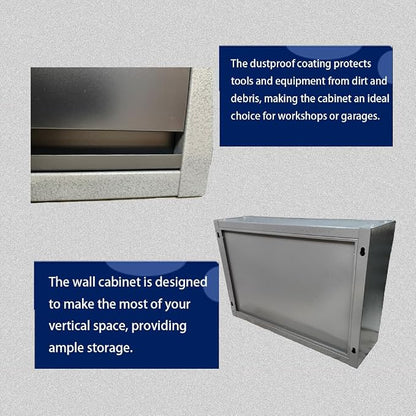 Wall Mounted Cabinet with Removable Shelf,2 Layers Hanging Cabinet,Storage Organizer for Garage Warehouse
