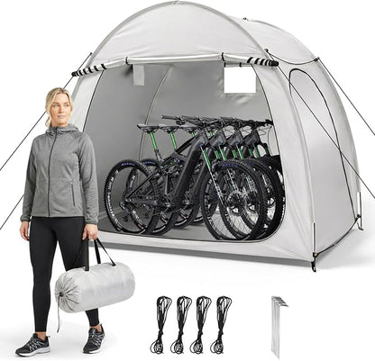 Outvita Portable Bike Tent Cover for 4-5 Bikes, Garden Tools | Outdoor Bicycle Storage Sheds 210D Oxford Fabric PU 4000 for Motorcycle, Lawn Mower, Camping, Travel