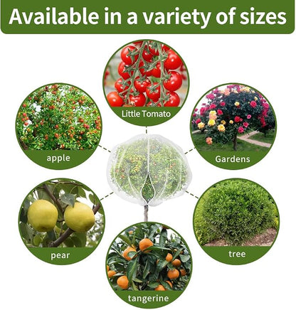 2Pcs 8x8ft Fruit Tree Covers with Zipper and Drawstring, Durable Garden Mesh Net to Protect Fruit Trees, Apple, Cherry, Peach Trees – Reusable, Lightweight