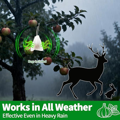 Deer & Rabbit Repellent Balls, 10 Packs, Natural Plant-Based Formula with Peppermint & Garlic Oils, Long-Lasting Outdoor Animal Deterrent for Yard
