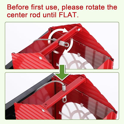 Gbekery Squirrel Proof Bird Feeder for Outdoors,5LB Large Capacity,Metal Wild Bird Seed Feeder with Bilateral Weight-Activated Perches for Outside Hanging,Finch,Cardinal,Blue Jay,Garden Decoration,Red