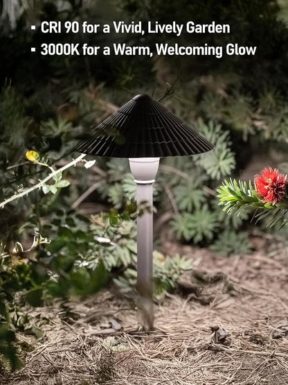 LEONLITE 4-Pack LED Low Voltage Landscape Path Lights, 12-24V AC/DC, 5000K | 3W 120LM, CRI90, ETL Listed, Cast Aluminum, Wet Location, Daylight, Wired Pathway Lights, for Yard Lawn