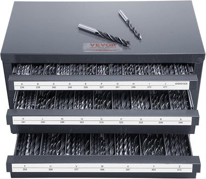 VEVOR Drill Bit Dispenser Cabinet, Three-Drawer Drill Bit Dispenser, Drill Bit Organizer Cabinet Cold Rolled Steel, 27-Compartment Drill Dispenser Organizer Cabinet Holder for Letter Sizes A to Z