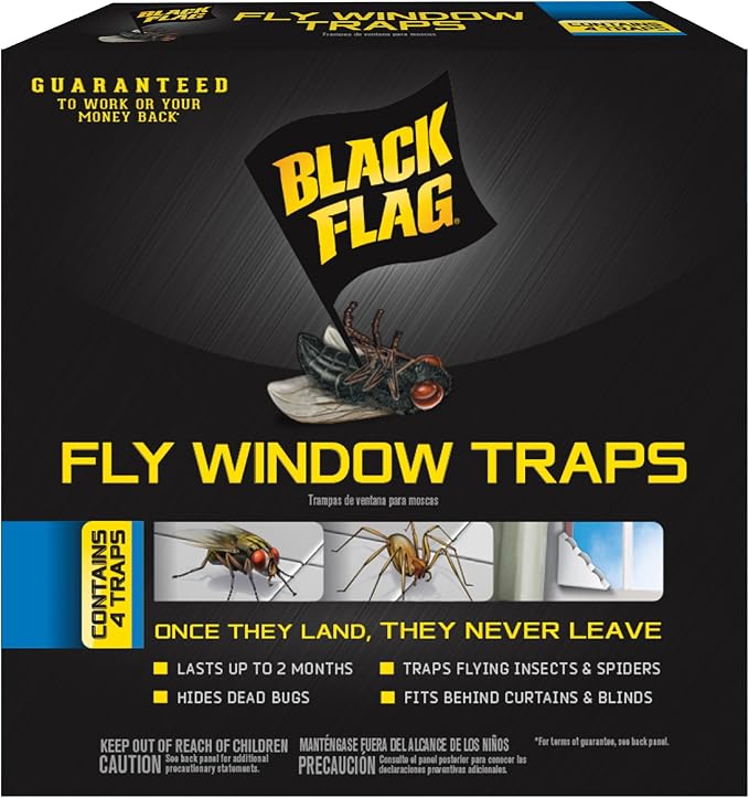 Black Flag Fly Window Traps, 4 Count (Pack of 12)