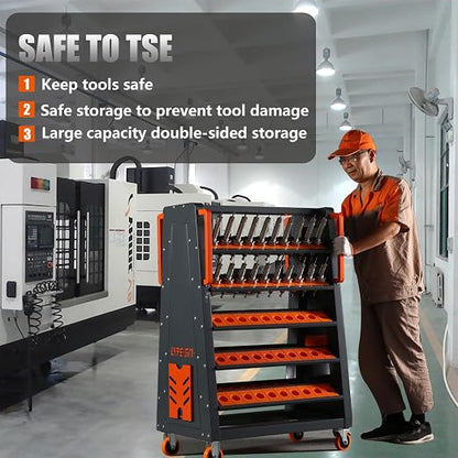CAT/BT40 Large Capacity CNC Tool Storage Cabinet, CNC Tool Holder Vertical Drawer Cabinet for Warehouse Workshop Factory Garage Machining Centers