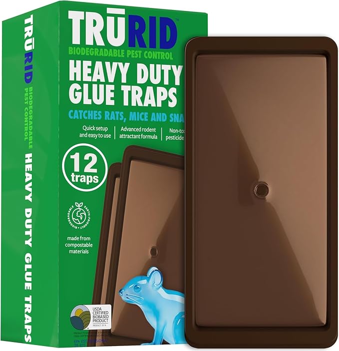 Mouse Traps and Rat Trap – 12 Pack Glue Mouse Traps Indoor for Home, Pre-Baited Strong Adhesive Boards, Safe Pest Control, Trampas para Ratones for Indoor Use