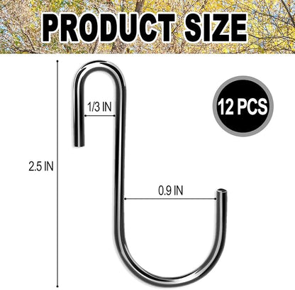 CYG&CL 12PCS Metal Shed Hooks for Hanging, Outdoor Storage Shed Accessories Interior, Utility Peg Board Tool Hangers, Heavy Duty J-Hook for Garden Garage Pegboard