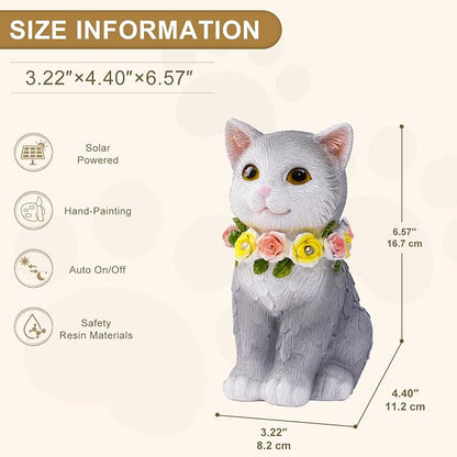 Garden Statue Cat Figurine Decor – Outdoor Decoration for Garden Yard Lawn Home Decor Outside : Fahters Day Memorial Gifts