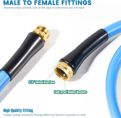 SheeChung Short Garden Hose 6FT x 5/8",Leader Hose for Hose Reel Faucet,Short Water Hose Heavy Duty,Flexible RV Rubber Hose with Male to Female Fittings,Hose Extension,3/4"Brass Fittings