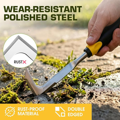 SWANSOFT Crack Weeder – Crevice Weeding Tool for Sidewalk, Driveway & Garden, Garden Tools for Weeding, Heavy-Duty Stainless Steel Crack Weeder Tool,Ergonomic Handheld Crack Weeder