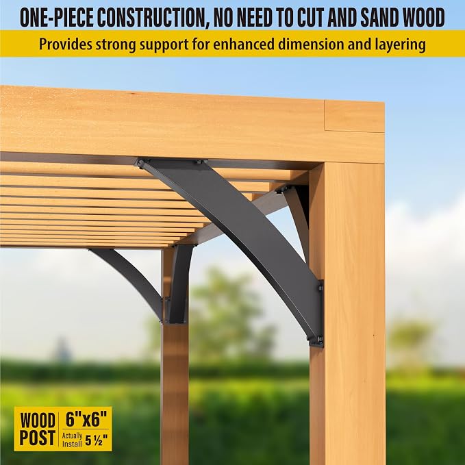 Aecxm 4"×4" 45°Angle Support Brackets Heavy Duty for gazebos, Decks, porches, Log Cabins and Other Wood Frame Degree Angle Pergola 4''x4'' 2-Bracket