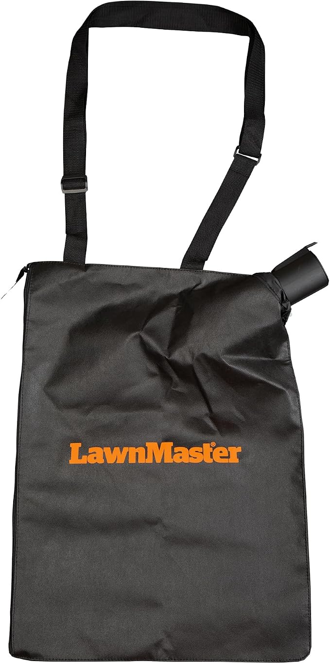 LawnMaster BV1210 Electric Blower Vacuum Mulcher 12 Amp 2-Speed Adjustment with Metal Impeller 240 MPH 380 CFM 16:1 Mulch Ratio with Collection Bag