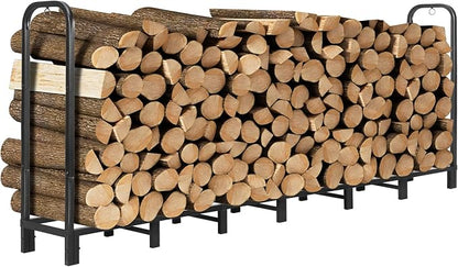 DNKMOR 8FT Firewood Rack Holder,Heavy Duty Firewood Storage Log Rack for Outdoor&Indoor,Fireplace Wood Rack for Wood Storage