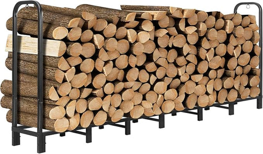 DNKMOR 8FT Firewood Rack Holder,Heavy Duty Firewood Storage Log Rack for Outdoor&Indoor,Fireplace Wood Rack for Wood Storage