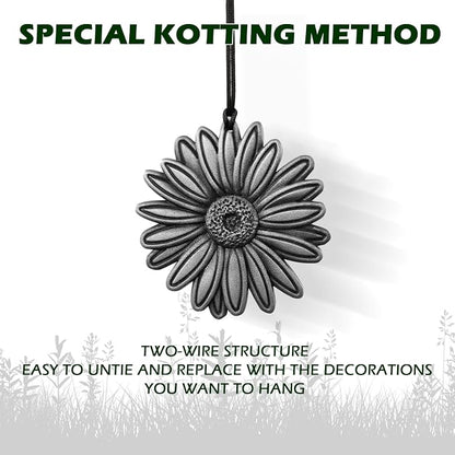 Daisy Wind Chime for Outside,29 "Memorial Outdoor Wind Chimes Sunflower Gifts for Women/Mother/Father/Christmas,Unique Windchimes Outdoors Daisy Garden Patio Home Yard Decor (Silver)