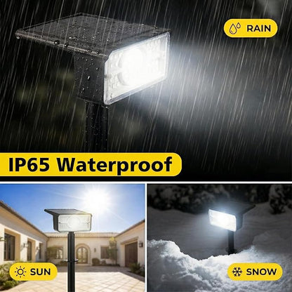 T-SUN Solar Spot Lights Outdoor 4 Pack, 49 LED 2 Lighting Modes, IP65 Waterproof Solar Landscape Spotlights, Dusk to Dawen LED Lights for Yard, Garden, Driveway, Pathway (White)