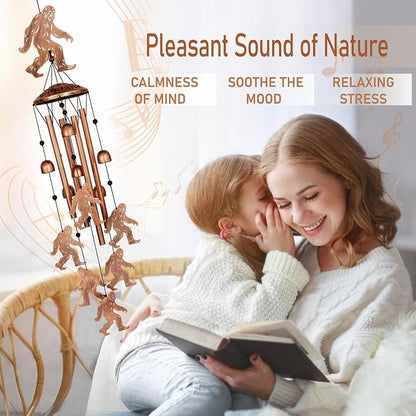 GDNSFIT Bigfoot Wind Chimes for Outside, Metal Windchimes Outdoors, Bigfoot Gifts for Women/Men, Memorial/Birthday Gifts, Garden Decor for Outside, Patio or Yard, Durable Chimes for Outdoors