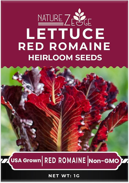 NatureZ Edge Lettuce Seeds for Planting, 4 Popular Varieties Non-GMO Heirloom Seeds, Red Romaine, Bibb Butter, Black Seeded Simpson, Green Ice Lettuce, Romaine, Salad Lettuce, Hydroponic Garden, USA