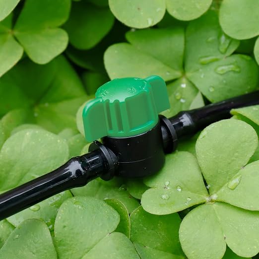 1/4 Inch Drip Irrigation Shut Off Valves, 25 Pack 1/4" Drip Irrigation Valve, Flow Control Valves for Garden, Greenhouse, Lawn, Patio Drip Sprinkler System