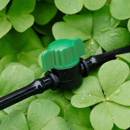 1/4 Inch Drip Irrigation Shut Off Valves, 25 Pack 1/4" Drip Irrigation Valve, Flow Control Valves for Garden, Greenhouse, Lawn, Patio Drip Sprinkler System