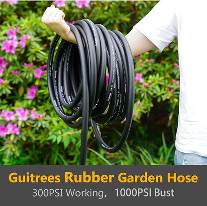 Guitrees Leader Garden Hose 15ft x 5/8", Heavy Duty Short Water Hose, Female to Female Fittings, Five Layered Braiding for Durability, 1000PSI Burst, 300PSI Working (Black)