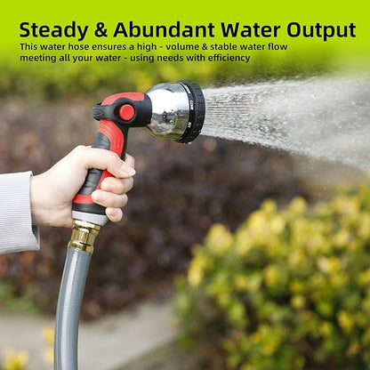 Worth Leader Garden Hose 3/4 in. x 50 ft. -No Kink, Flexible, Leakproof, Male/Female -Heavy Duty Durable 5 Layers PVC Rubber Lightweight Water Pipe for Gardening, Agriculture & Lawn Care -500PSI Burst