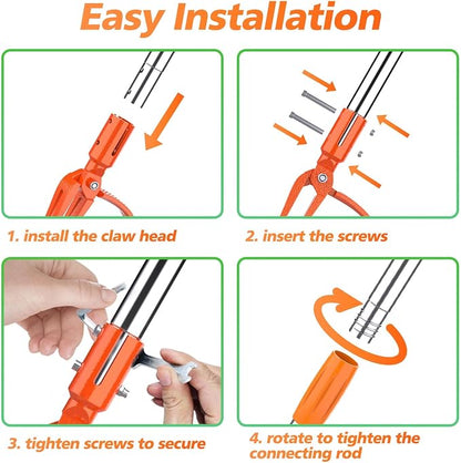 Weed Puller Tool - Stand Up Weed Remover Tool with 4-Claw Steel Head, 50" Adjustable Stainless Steel Handle Weeder Tool, Easily Remove Weeds Without Kneeling