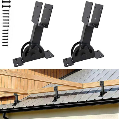 2x4 Heavy Duty Roof Riser Brackets Kit 2 Pcs, Adjustable Angle Pergola Support Brackets Black Powder-Coated Patio Roof Lift Brackets Suitable for Patio Gazebos/Pergolas