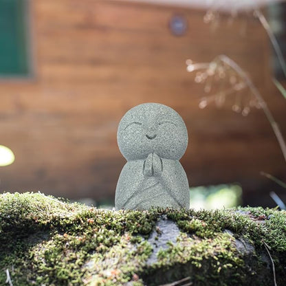 Landical Buddha Sandstone Statues, Zen Monk Praying Statue Sculptures Ornament for Wealth Good Luck Feng Shui Decor Home Office Car Decoration(Prayer Monk)