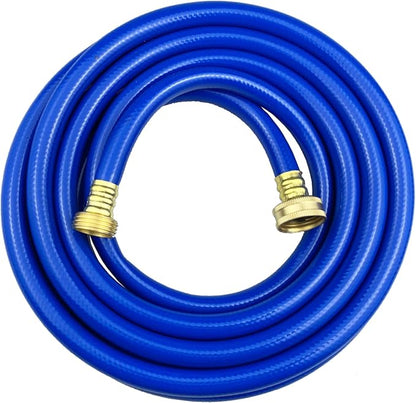 Darnassus PVC Garden Hose 1/2 Inch Green Heavy Duty Water Hose with Solid Brass Fittings,No Leaking, Flexible,for outdoors,Lawns,Patio (15 FT, Blue, Brass Fittings)