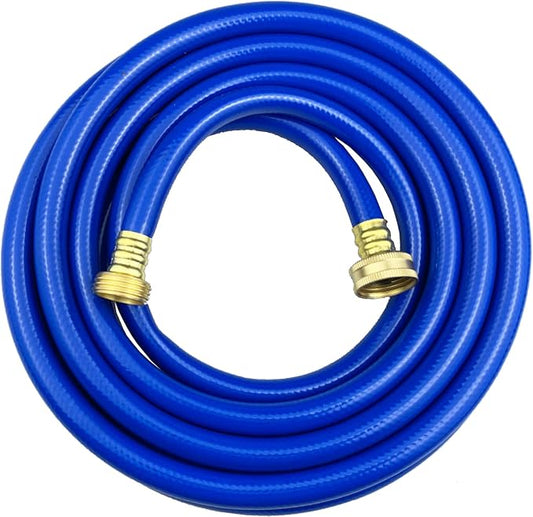 Darnassus PVC Garden Hose 1/2 Inch Green Heavy Duty Water Hose with Solid Brass Fittings,No Leaking, Flexible,for outdoors,Lawns,Patio (15 FT, Blue, Brass Fittings)
